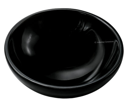 Black Obsidian Crystal Bowl - 3 Inch Decorative Bowls for Room and Home Decor - Gemstone Healing Crystals for Elegant Display, Positive Energy Balance and Gift