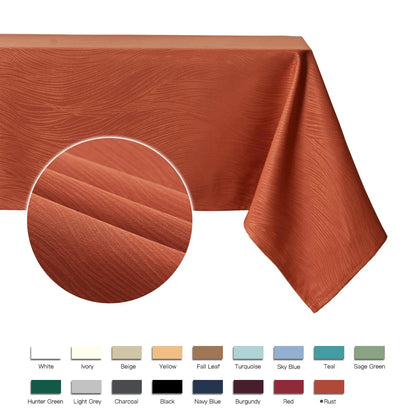 maxmill Jacquard Tablecloth Swirl Design Spillproof Wrinkle Free Heavy Weight Soft Table Cloth Halloween Decorative Fabric Table Cover for Fall Harvest Thanksgiving Dinner, Square 52 x 52 Inch Rust
