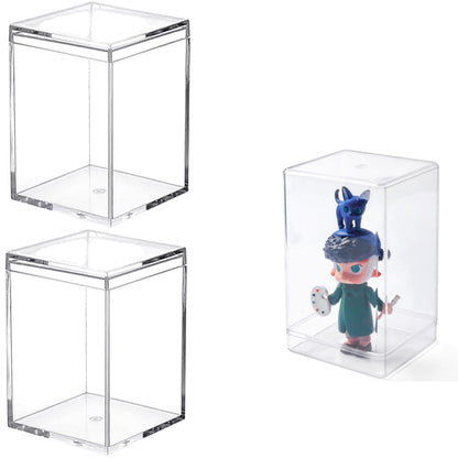 LOVPLAY Small Acrylic Box, Clear Display Box with Lid Plastic Square Cube Clear Candy Box for Birthday Party Favor