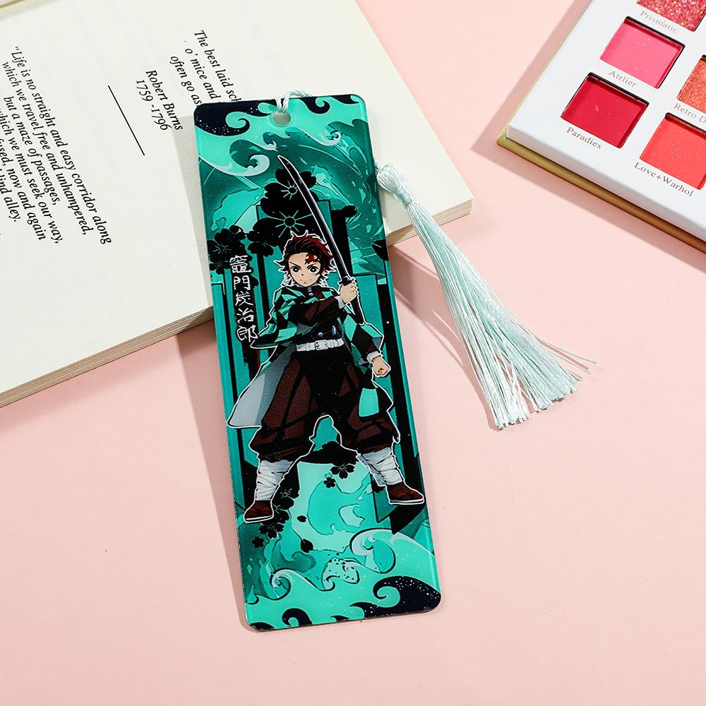 Anime Demon Kamado Acrylic Bookmark - Anime Tanjiron Zenitsu Giyuu Kyoujurou Figure Page Mark Reading Tool, Holiday Gifts for Reading Fans Book Lovers Bookworm (6pcs Style A)