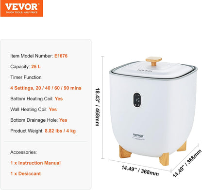 VEVOR Towel Warmers for Bathroom, Towel Warmer Bucket Auto Shut Off for Spa Fits up to 3 Oversized Towels, Blankets, Clothes, Bathrobes, PJ's and More