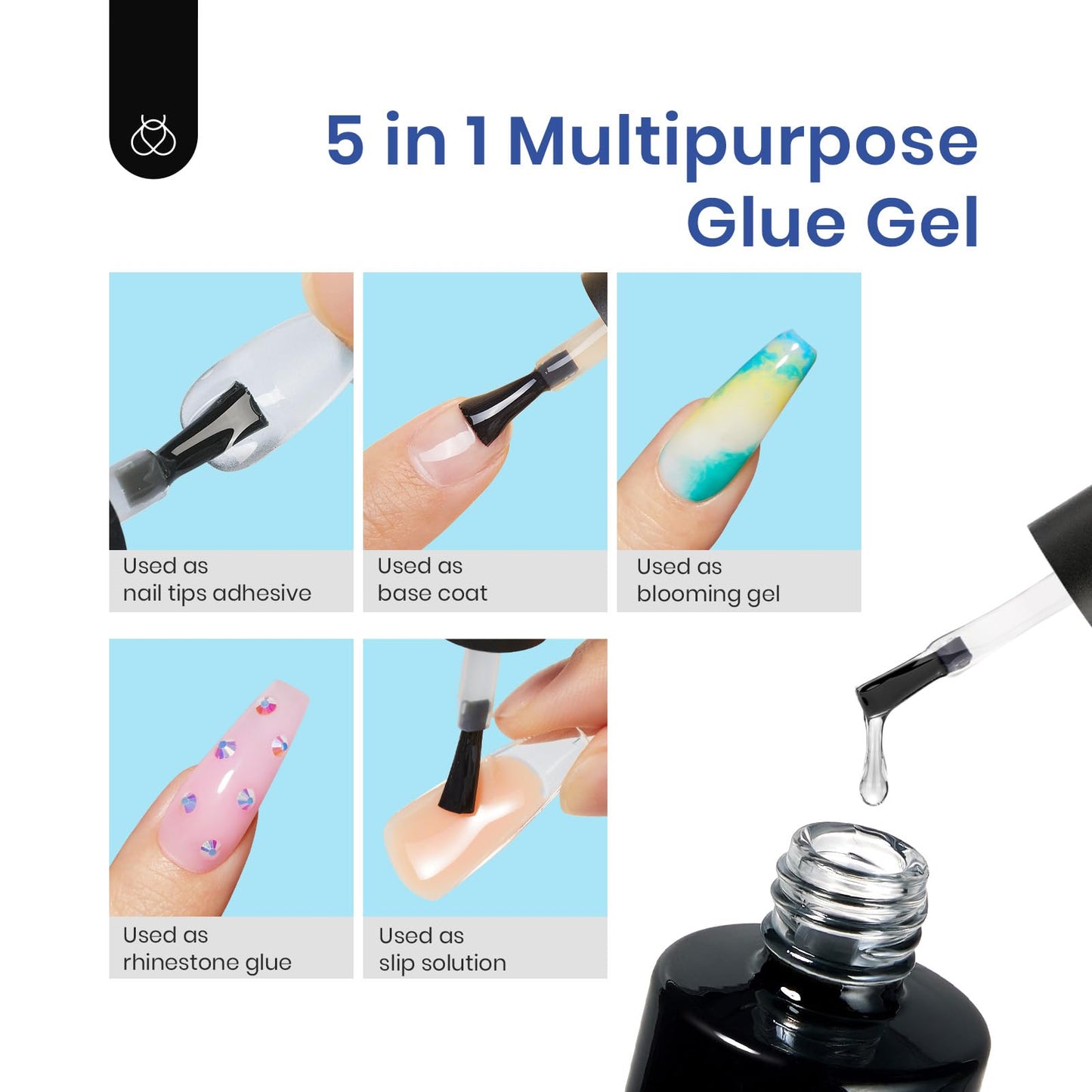 Beetles Gel Nail Extension Kit Almond Shape, Easy 9 in 1 Glue Uv Led Set Etch X Nail Tips Short Almond Half Matte Tips, Gift for Women & Girls, 504 pcs