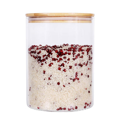 Large Glass Food Storage Container, 100 FL OZ (3000ml) Glass Food Canister with Airtight Bamboo Lids for Your Pantry, BPA-Free Cereal Dispenser Jars for Spaghetti Pasta, Powder, Tea, Coffee