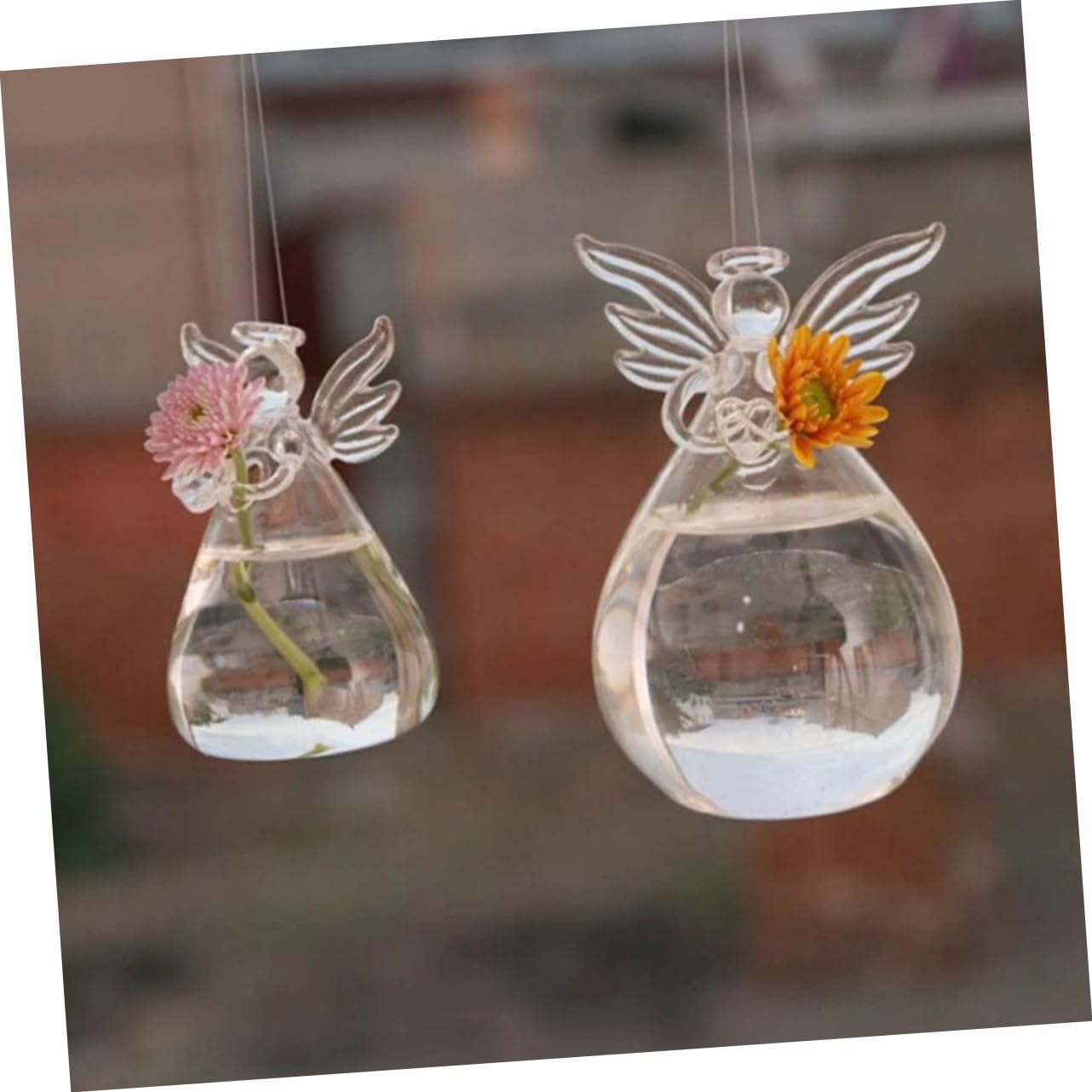 BESTOYARD 4 Pcs Transparent Terrarium Container Floor Shelf Bulk Flower Pots Table Decorations Plant Wall Hanger Angel Terrarium Holder Flower Vases Decorative Cooker Dome Glass Wall Hanging