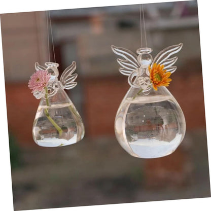BESTOYARD 4 Pcs Transparent Terrarium Container Floor Shelf Bulk Flower Pots Table Decorations Plant Wall Hanger Angel Terrarium Holder Flower Vases Decorative Cooker Dome Glass Wall Hanging