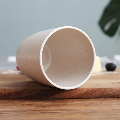 Wheat Straw Cups Set of 4, Unbreakable Drinking Cup Reusable Plastic Cups Dishwasher Safe for Kitchen Party Camping