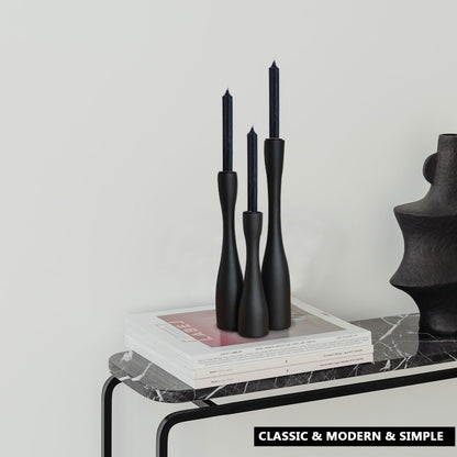 SDALI HOME Candle Holder Black Candlestick Holders 3,Tall Taper Candle Holders Set of 3 for Candlesticks(12"/10"/7.5" H),Modern Farmhouse Candle Stick Candle Holder for Decor