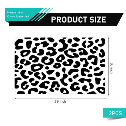 Qurbuns Car Window Decals, Waterproof Self-Adhesive Side Window Leopard Sticker, Car Body Side Styling Sticker with Installation Tools, Universal for Most Cars (Black)
