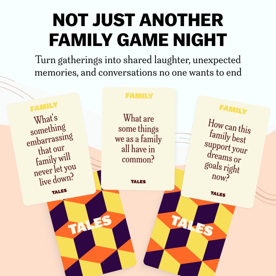 TALES Family Edition 150 Conversation Cards for Family Game Night, Adults, Teens, and Kids, Family Dinners, and Gatherings, Prompts for Meaningful Connections