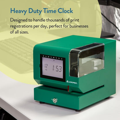 Acroprint M150MC4 Heavy-Duty Digital Time Recorder, Steel Construction, Backlit LCD