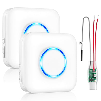 Satisure Wireless Doorbell Extender with Receiver Connects to Existing Hardwired Doorbell into Wireless Door Bell with 656 FT Range, 58 Chimes and 5 Volume Levels Door Chime for Home/Garage/Basement