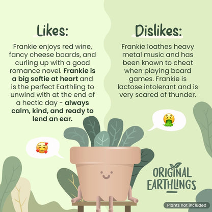 Original Earthlings Sitting Small Plant Pot - 4 Inch Cute Plant Pot - Succulent & Cactus Christmas Planters, Removable Drainage Plug, Cute Decor Plant Gifts for Plant Lovers, Teacher Gifts