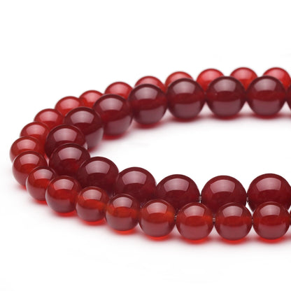 Youngbling Natural Gemstone Beads for Jewelry Making,6mm Carnelian Polished Round Smooth Stone Beads for Bracelet Necklace 15 Inch(Carnelian,6mm)