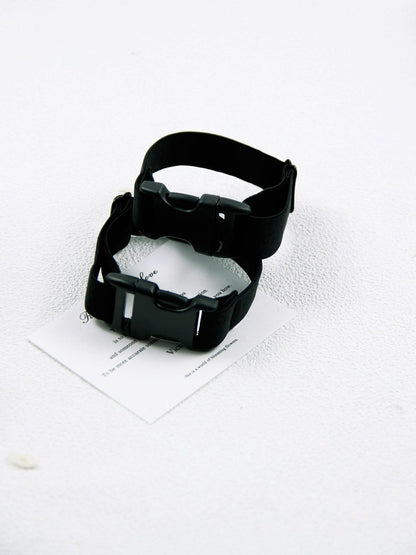 Punk Arm Cuff Jewelry for Women Men Elastic Upper Arms Cuff Bracelets for Men Black Belt Armband (2pc-Arm)
