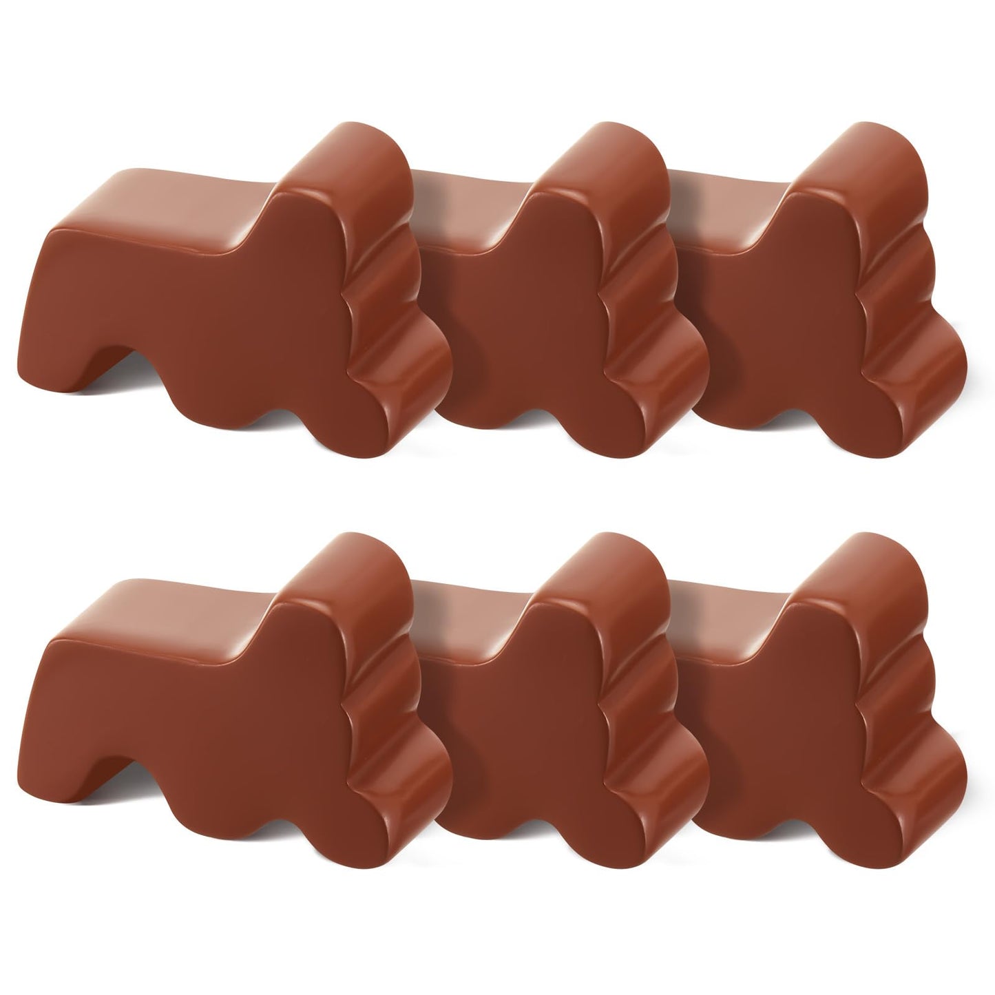Kigeli 6 Pcs Resin Garden Pot Feet for Outdoor Planters 3 Inch Long 1.5 Inch Tall Flower Handmade Elevator Plant Feet Frost Proof Lifter for 14-20 in Pot(Brown)