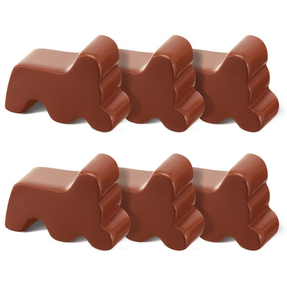 Kigeli 6 Pcs Resin Garden Pot Feet for Outdoor Planters 3 Inch Long 1.5 Inch Tall Flower Handmade Elevator Plant Feet Frost Proof Lifter for 14-20 in Pot(Brown)