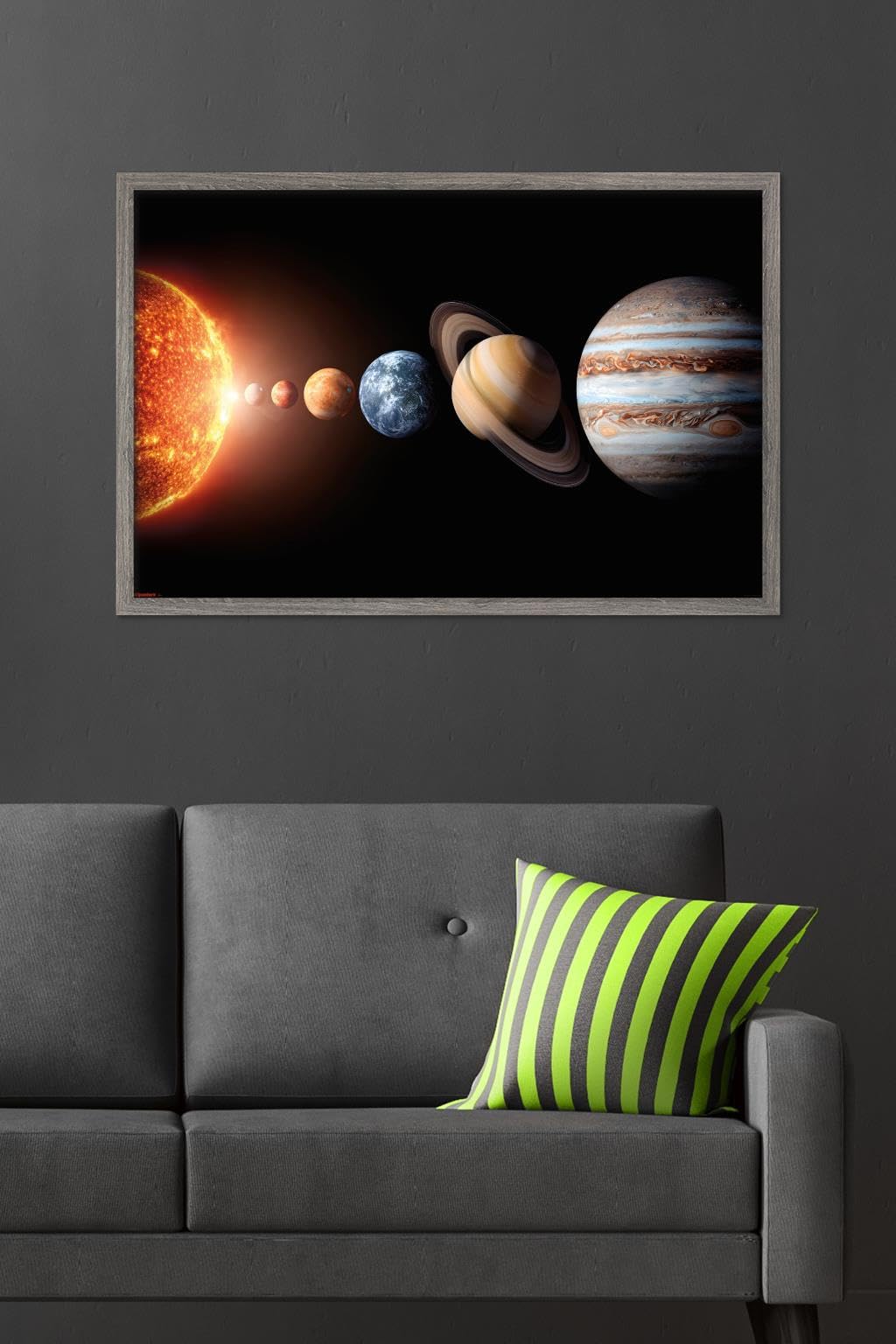 Science - Solar System Planets 26 Wall Poster, 34L" x 22.4W", Barnwood Framed Version