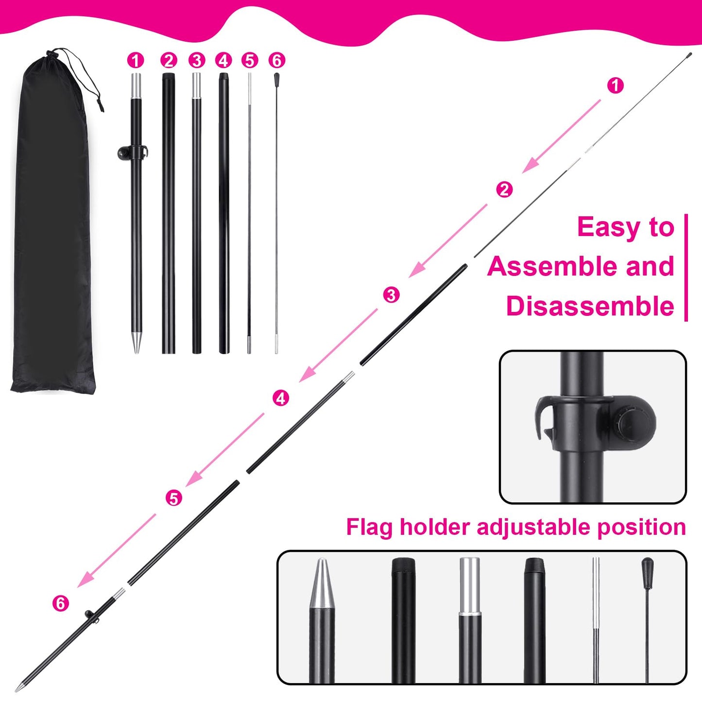 Buryeah 2 Sets Donuts Feather Flag Pole Kit 7 ft Donuts Advertising Flag Sign Banner with Flagpole Ground Stake Portable Bag for Diner Restaurant Business Outdoor Advertising