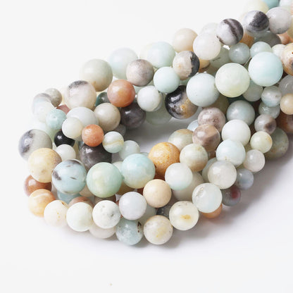 36PCS 10MM Natural Amazonite Beads Round Loose Stone Beads for Jewelry Making DIY Energy Stone Healing Power Bracelet 15"