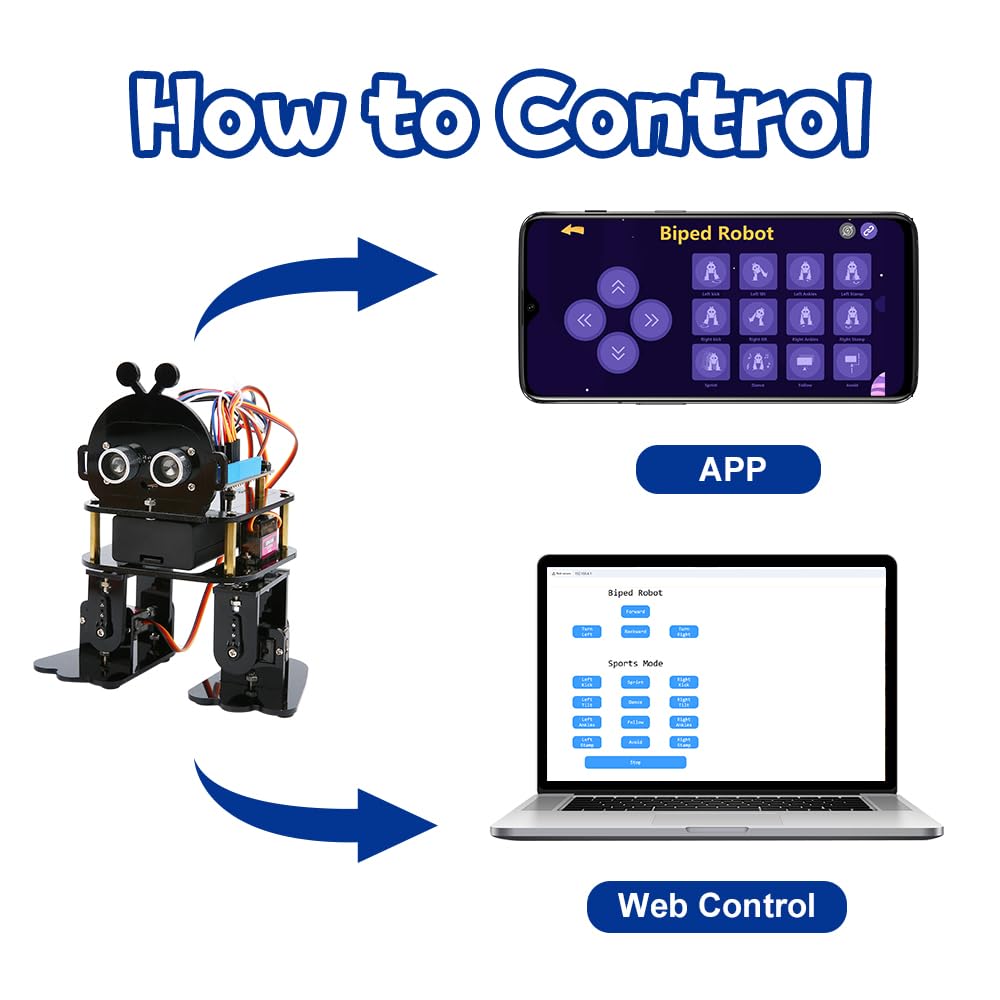 ACEBOTT Robotics for Kids Ages 12-16，Bionic Biped Robot Kit for Arduino ESP32, STEM Science Kits, Cool Engineering Building Toys, Science Coding Kit for 12+ Boys Girls Teens and Adults Unique Gifts
