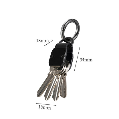CAXGEK Compact Metallic Mini Key Organizer Keychain - Aluminum Carbon Fiber Key Holder Key Case.
