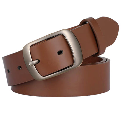 SUOSDEY Women Belts For Jeans Dresses Pants Ladies Light Coffee Belt Leather Waist Belt with Elegant Buckle Width 1.3"