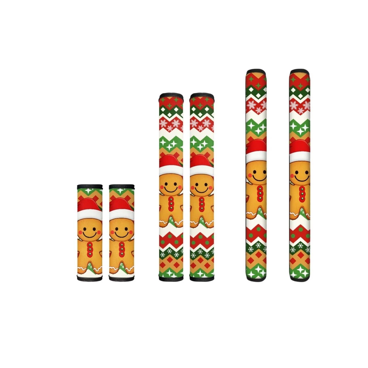 Biyejit Christmas Gingerbread Men Refrigerator Door Handle Cover Set of 6 - Replacement Kitchen Appliance Gloves Keep Off Fingerprints Food Stains,for Ovens, Dishwashers