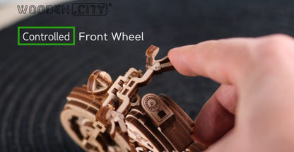 WOODEN.CITY Cruiser V-Twin Motorcycle 3D Puzzles for Adults - Wooden Model Kits to Build - Interactive Wooden Puzzle Motorcycle Kit - Hobbies for Men