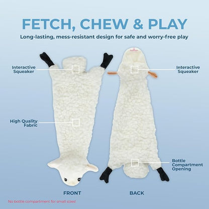Best Pet Supplies Squeaky Dog Toys with Soft Durable Fabric for Small, Medium and Large Pets Interactive Toy for Indoor Play, Supports Active Biting and Play - Sheep, Cow, Medium