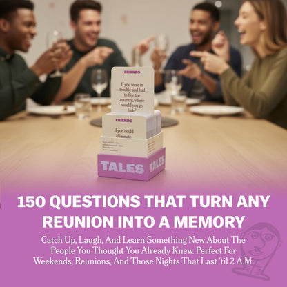 TALES 150 Conversation Cards, Friends Edition, Fun Friend Games for Adults, Teens, Kids, Perfect for Parties, Game Nights, Gifts & Gatherings, Conversations with Friends, Meaningful Connections