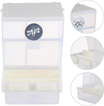 HANABASS Automatic Hanging Bird Feeder with Anti-Spill Feeding Tray Acrylic Seed Feeder for Outdoor Garden Birds and Parrots