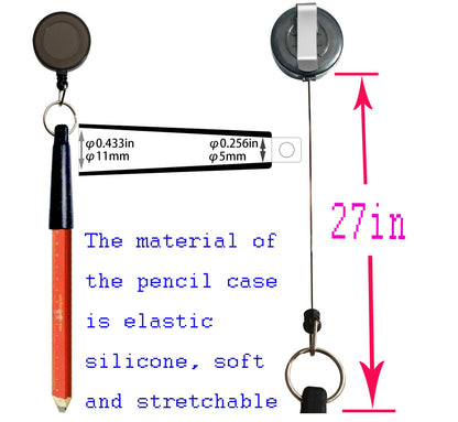 XILAOTOU 20 PCS Pencil Holder, Ideal Grip for Markers & Carpenter Pencils-Heavy Duty Retractable Pull Pen with anti-lost pen cord