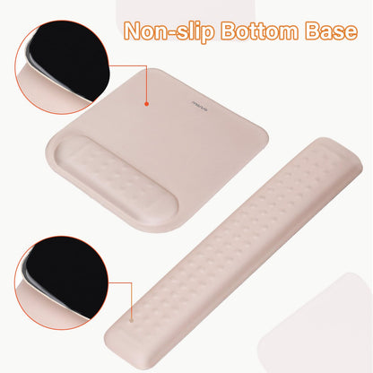 MOSISO Computer Keyboard Stand&Wrist Rest Support for Keyboard &Mouse Pad Set, Ergonomic Massage Wrist Rest Set, Easy Typing Working Acrylic Clear Stand for Office Home, Apricot
