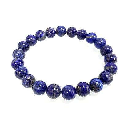 chengmu 8mm Natural Lapis Lazuli Stretch Bracelet for Women Men Handmade Round Beads Semi Precious Gemstone for Crystal Elastic Beaded Bracelet 7.5" Unisex