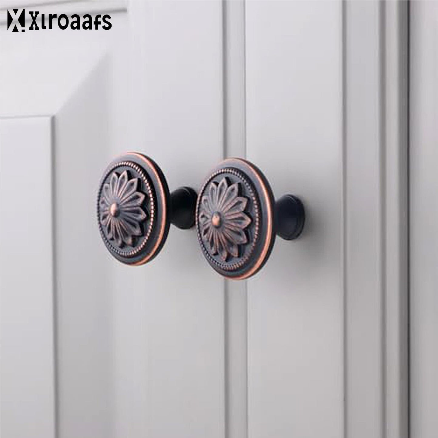 Xlroaafs 12 Pack Oil Rubbed Bronze Cabinet Knobs, Bronze Kitchen Cabinet Knobs for Cabinets and Drawers,1-2/5" Round Antique Bronze Bifold Closet Door Knobs Vintage Drawer Knobs