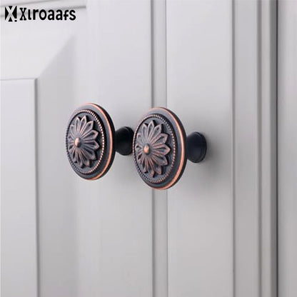 Xlroaafs 12 Pack Oil Rubbed Bronze Cabinet Knobs, Bronze Kitchen Cabinet Knobs for Cabinets and Drawers,1-2/5" Round Antique Bronze Bifold Closet Door Knobs Vintage Drawer Knobs