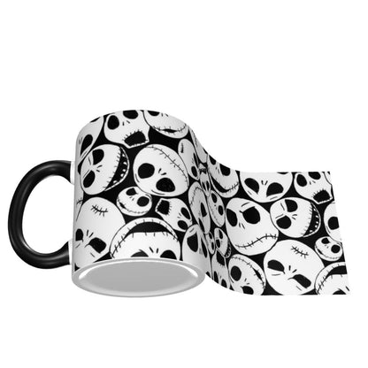 GUCGUSY Halloween Skull Ceramic Coffee Mugs 11oz with Handle, Funny Tea Cup for Women Men, Ideal Gift for Home Office Daily Use