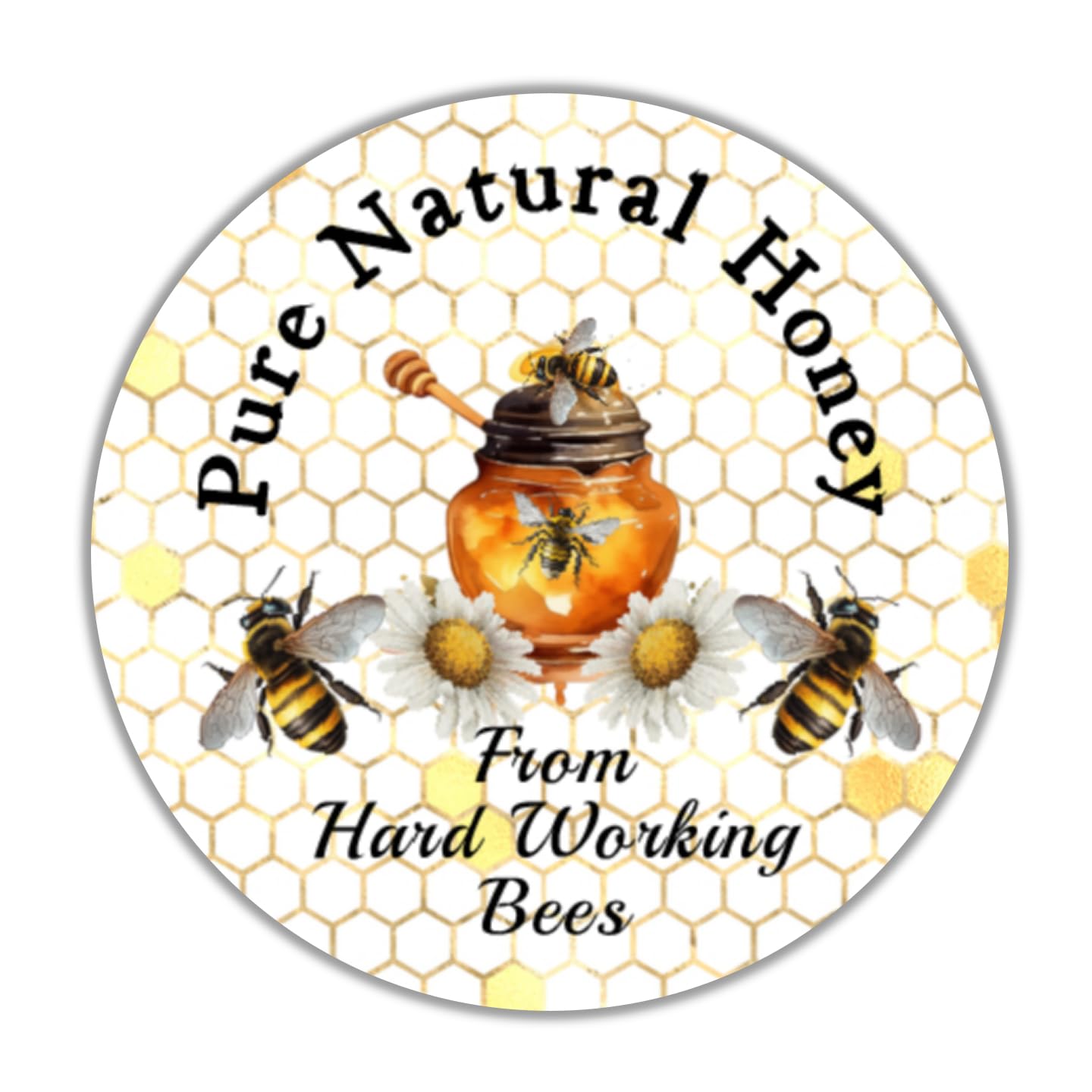 40 Honey jar Labels, Stickers, Tags, Bees raw Natural