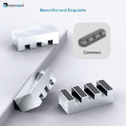 Meenova 304 Stainless Steel Weighted Cord Holder for Nightstand, Paper Weight, Letter Paperweight, 3 Hole Design, Aesthetic Desk Accessory for Office Computer Desk Charger Metal Charging Cable Holder