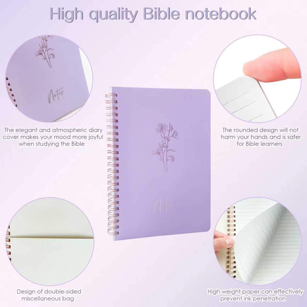 J6&H6 170Pcs Complete Bible Study Supplies, Bible Journaling Kit, Foldable Pencil Case with 75 Tabs,12 Pastel Bible Highlighters More Bible Accessories Set for Women, Beginner Christian Gifts (Purple)
