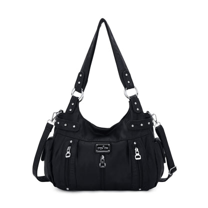 Angel Kiss Large Purses and Handbags for Women Washed Faux Leather Crossbody Hobo Satchel Shoulder Handbag Tote Purse