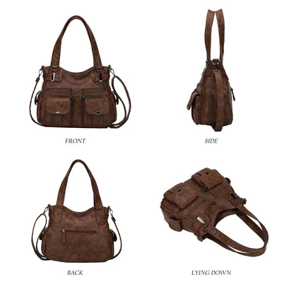 Purses and Handbags for Women Large Hobo Shoulder Bags Soft PU Leather Multi-Pocket Tote Bag