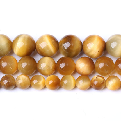 60PCS 6MM AAA Honey Gold Tiger Eye Stone Beads Natural Gemstone Bead Crystal Healing Energy Jewelry Making DIY 15 inches