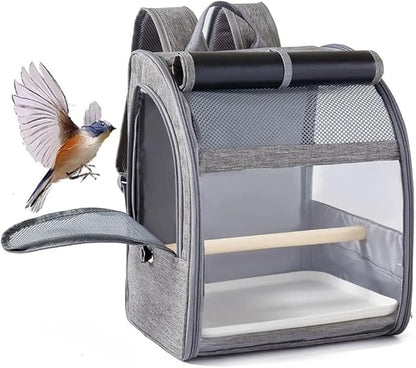 Portable Bird Carrier Bird Backpack with Perch and Tray for Birds Cockatiel Parrot Breathable Large Space Bird Cage Travel Bag