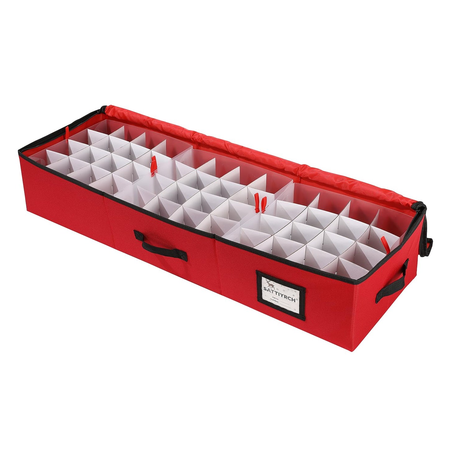 Sattiyrch Christmas Ornament Storage Box,Box Contributes Slots for 96 Holiday Ornaments 3-Inch Underbed Storage