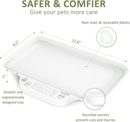 MomMed Portable Pet Scale with Hold & Tare Function, Precision Digital Scale for Newborn Puppy to 33lb