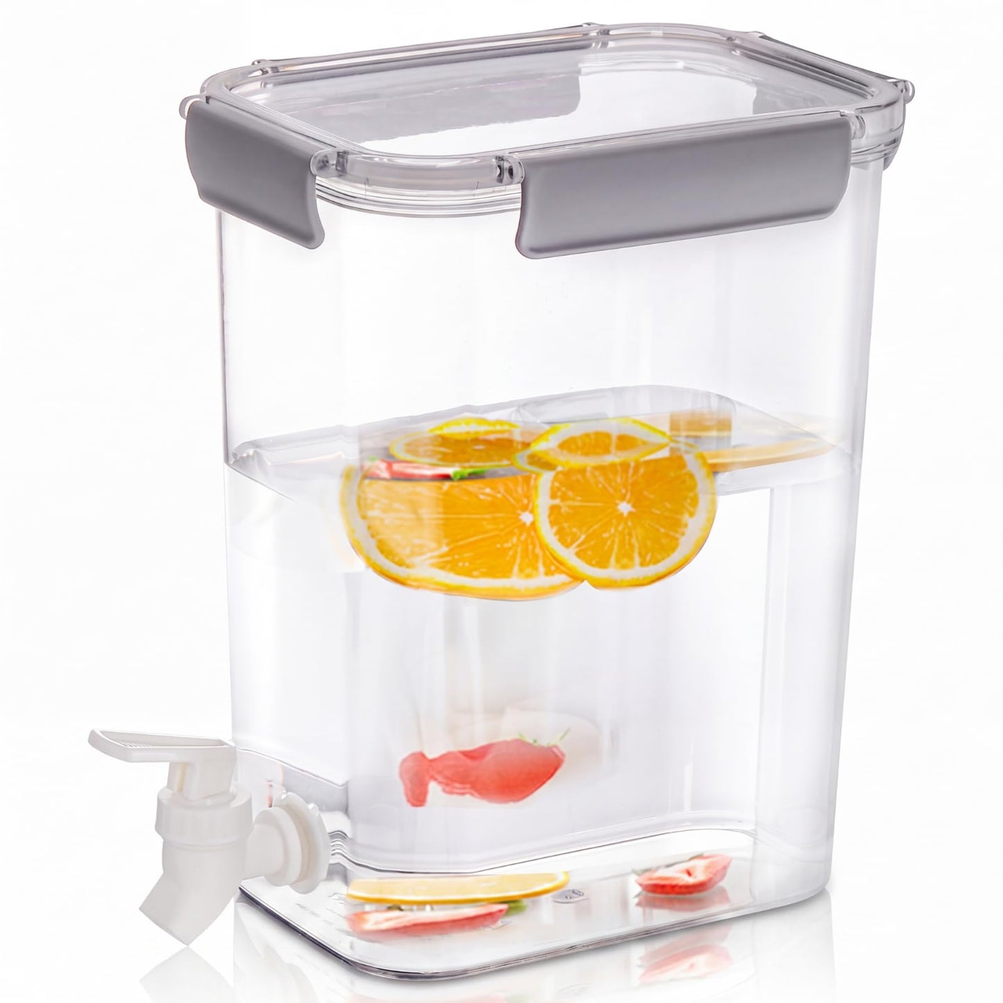 Elsjoy 1.2 Gallon Plastic Drink Dispenser with Spigot, Cold Beverage Dispenser Fridge Drink Container for Iced Tea, Lemonade, Coffee