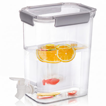Elsjoy 1.2 Gallon Plastic Drink Dispenser with Spigot, Cold Beverage Dispenser Fridge Drink Container for Iced Tea, Lemonade, Coffee