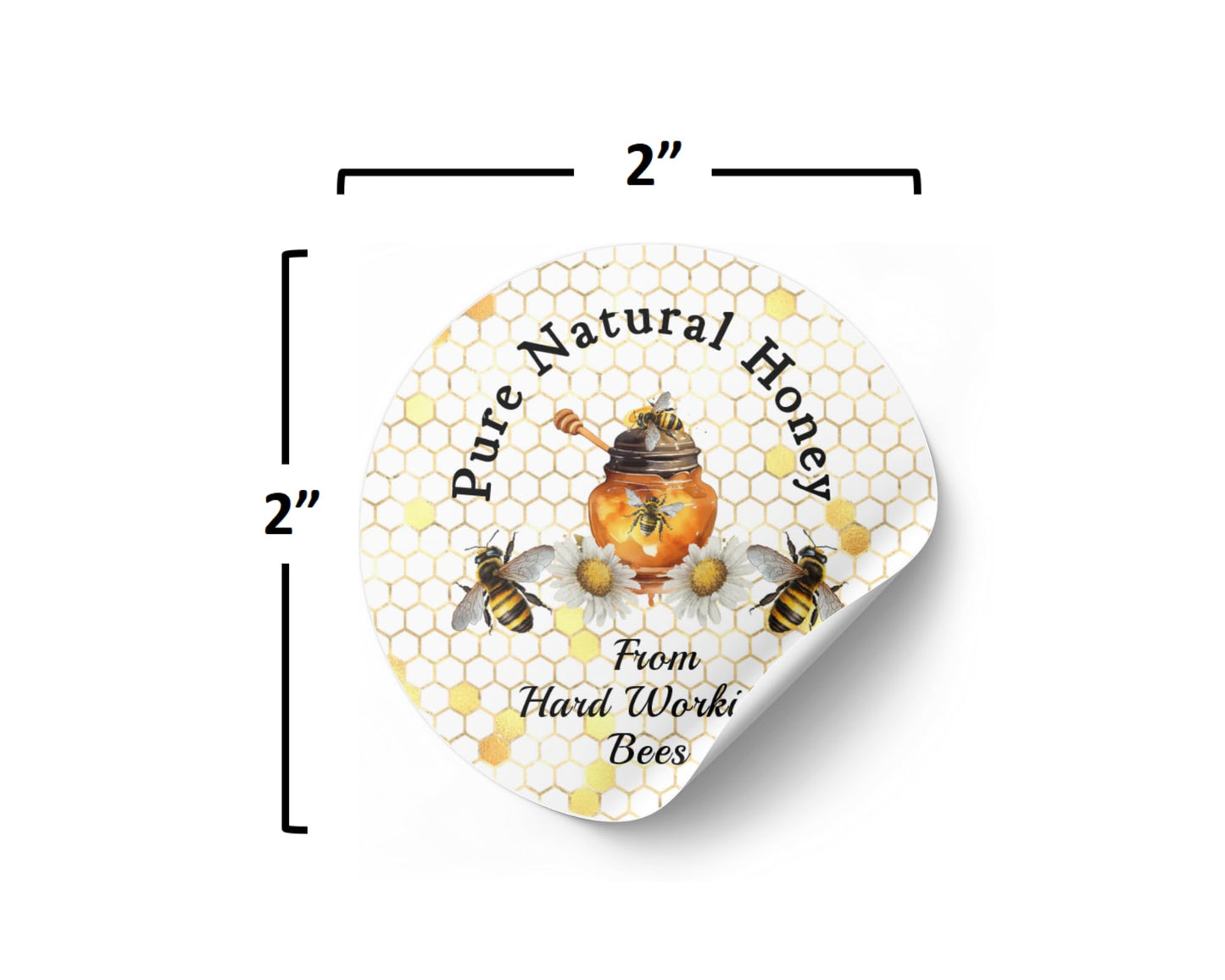 40 Honey jar Labels, Stickers, Tags, Bees raw Natural
