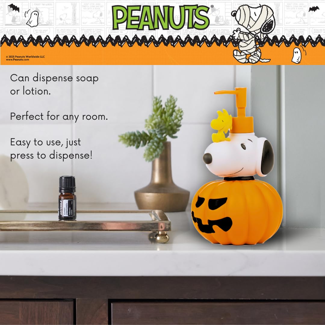 Peanuts Snoopy Soap/Lotion/Hand Sanitizer Resin Pump Dispenser, 10.01 Ounces, Halloween, (Officially Licensed Product) by Franco